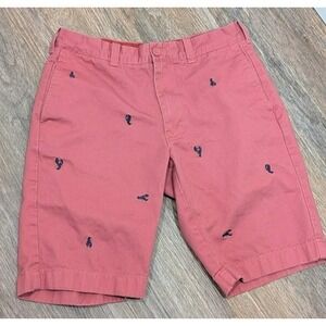 J. CREW red LOBSTER embroidered Rivington Shorts Men's 31 x 10.5 Length